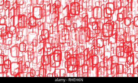 Computer cloud random numbers chaos, artificial intelligence database zeros ones Stock Vector