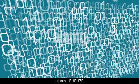 Digital cloud computing random numbers chaos, digital data processing analytics Stock Vector