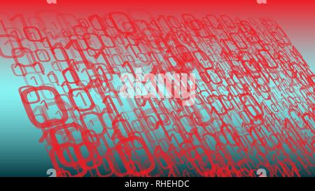 Binary code algorithm, machine learning vector cyberspace Stock Vector