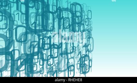 Cyber security big data, binary code computer cloud Stock Vector