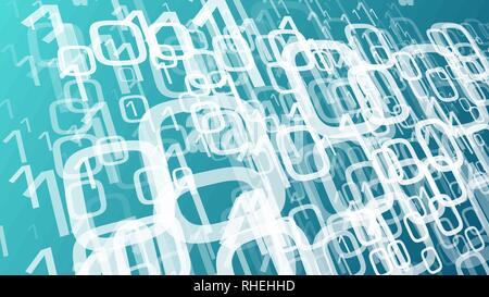 Cyber data binary code, machine learning algorithm idea Stock Vector