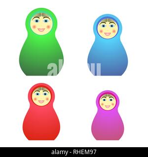 Matryoshka Traditional Russian Symbol. Stock Vector