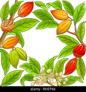 cocoa vector frame on white background Stock Vector