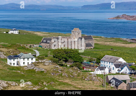 Historic Environment Scotland Iona Abbey on Isle of Iona in the inner Hebrides of Scotland UK Stock Photo