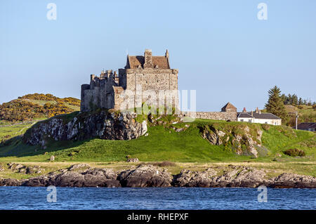 Duart Castle near Craignure on the Isle of Mull at the Sound of Mull Western Isles of Scotland UK Stock Photo