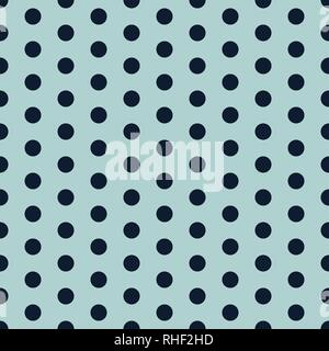 Light blue Vector Seamless Pattern with dark blue Polka Dots. Vintage style background. Stock Vector