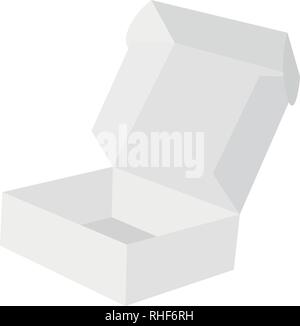 Open box with lid isolated on white background. Vector illustration Stock Vector