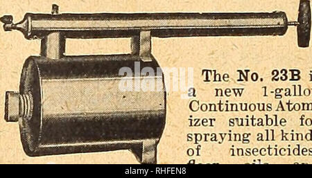 . Bolgiano of Baltimore garden guide 1927. Seeds Maryland Baltimore Catalogs; Vegetables Maryland Baltimore Catalogs; Nurseries (Horticulture) Maryland Baltimore Catalogs; Flowers Seeds Catalogs; Gardening Equipment and supplies Catalogs; Poultry Equipment and supplies Catalogs. AUTO SPRAY NO. 30 The pump is made almost entirely of brass, there are no leather cups to wear out and the plunger head is packed with graphite asbestos which may be expanded for wear. It is made with either brass or galvanized tank of 12 gallon capacity. Equipped with 6 ft. %&quot; hose, iron extension 2 ft. length an Stock Photo