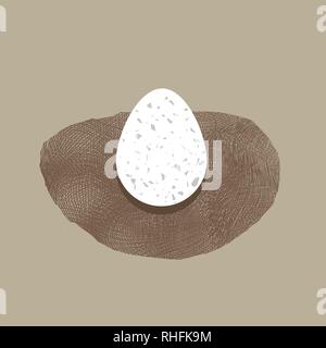 Nest and Egg Icon Stock Vector