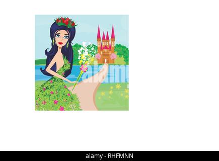 beautiful floral fairy Stock Vector