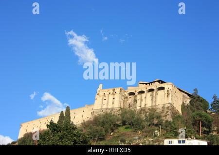 ancient Malaspina castle on a hill of Massa Carrara in Tuscany Stock Photo