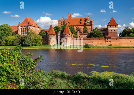 Teutonic castle in Malbork, at the River Nogat in Poland, UNESCO World Heritage Stock Photo