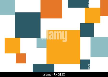 Abstract background pattern made with square shapes in bold, bright colors. Modern, simple vector art. Stock Vector