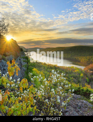 Sunrise, Escarpment Trail, Lake of the Clouds, Porcupine Mountains Wilderness State Park, Ontonagon, Michigan, USA Stock Photo