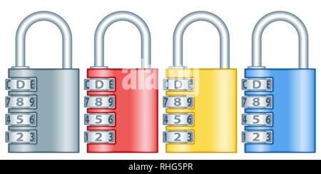 Illustration of the combination code lock Stock Vector Image & Art - Alamy