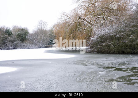 St. James lake, Brackley.Winter season. Stock Photo