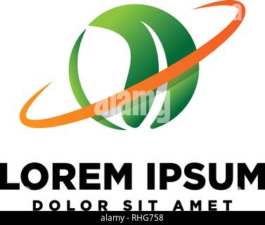 eco planet logo template vector editable icon element isolated Stock Vector