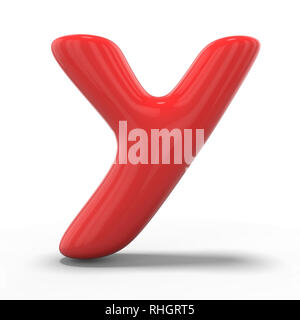 Letter Y made of inflatable balloon isolated on white background. 3D rendering Stock Photo