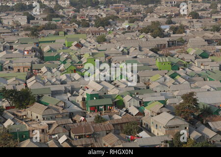 Arial view of the Korail slum in Dhaka, Bangladesh, January 31, 2019. © Rehman Asad / Alamy Stock Photo Stock Photo