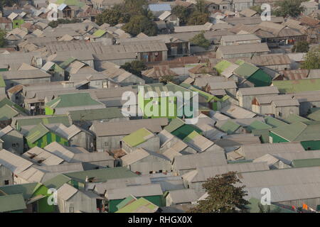 Arial view of the Korail slum in Dhaka, Bangladesh, January 31, 2019. © Rehman Asad / Alamy Stock Photo Stock Photo