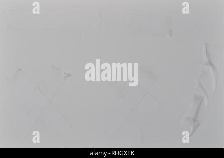 Transparent tape set of different pieces on paper background Stock Photo