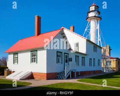 Whitefish Point Light, Great Lakes Shipwreck Museum, Paradise, Michigan, USA Stock Photo