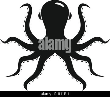Back of octopus icon. Simple illustration of back of octopus vector icon for web design isolated on white background Stock Vector