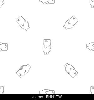 Smartphone hand pattern seamless vector repeat geometric for any web design Stock Vector