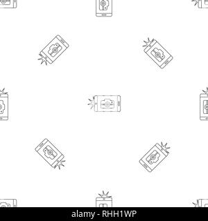 Smartphone take photo pattern seamless vector repeat geometric for any web design Stock Vector