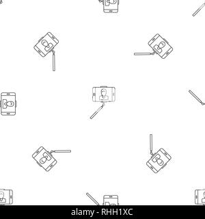 Man take selfie monopod pattern seamless vector repeat geometric for any web design Stock Vector