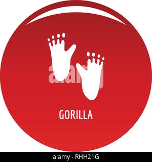 Gorilla step icon. Simple illustration of gorilla step vector icon for any design red Stock Vector
