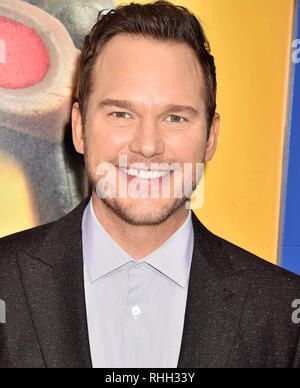 WESTWOOD, CA - FEBRUARY 02: Chris Pratt attends the Premiere Of Warner Bros. Pictures' 'The Lego Movie 2: The Second Part' at Regency Village Theatre  Stock Photo