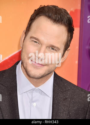 WESTWOOD, CA - FEBRUARY 02: Chris Pratt attends the Premiere Of Warner Bros. Pictures' 'The Lego Movie 2: The Second Part' at Regency Village Theatre  Stock Photo