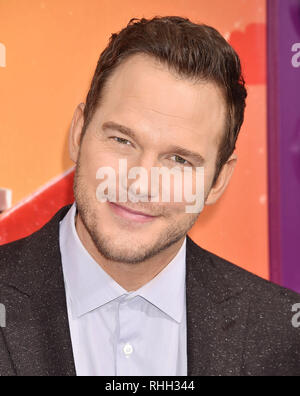 WESTWOOD, CA - FEBRUARY 02: Chris Pratt attends the Premiere Of Warner Bros. Pictures' 'The Lego Movie 2: The Second Part' at Regency Village Theatre  Stock Photo