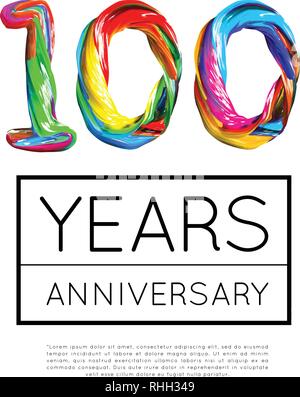 Celebrating 100 years anniversary template design with a long shadow on ...