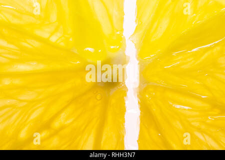 Orange Slices on White background. Shining Through. Macro Image of Ripe Orange for Background. Stock Photo