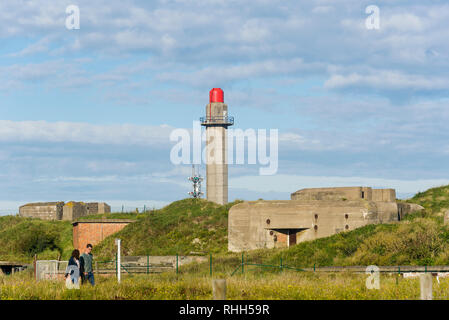 old bunker of the second world war on the coast in Ostend, Belgium Stock Photo
