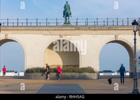 the equestrian statue of King Leopold II in Ostend, Belgium Stock Photo