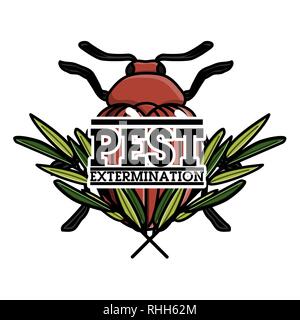 Pest control banner with exterminators of insects in chemical protective using repellents against cockroaches flat vector illustration Stock Vector