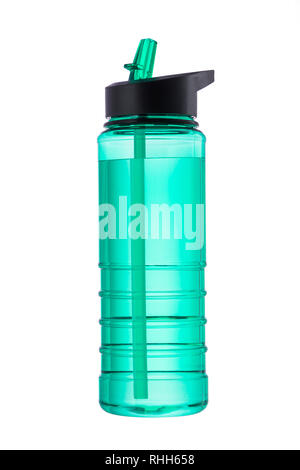 Water in sport bottle isolated on white background. Stock Photo