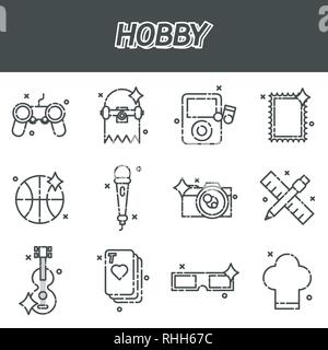 Hobby flat icons set . Vector illustration EPS 10 Stock Vector