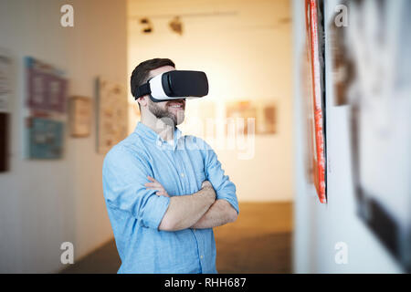 Man in VR Museum Stock Photo