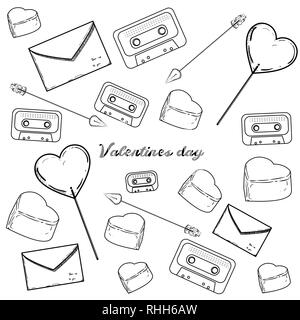 Set of Valentines Day icons. Vector illustration, EPS 10 Stock Vector