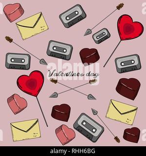 Set of Valentines Day icons. Vector illustration, EPS 10 Stock Vector