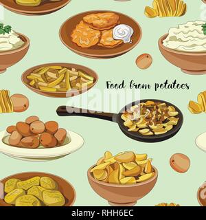 Food from potatoes pattern. Vector illustration EPS 10 Stock Vector
