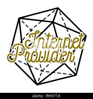 Color vintage internet provider emblem, label, badge and design elements. Internet service concept Stock Vector