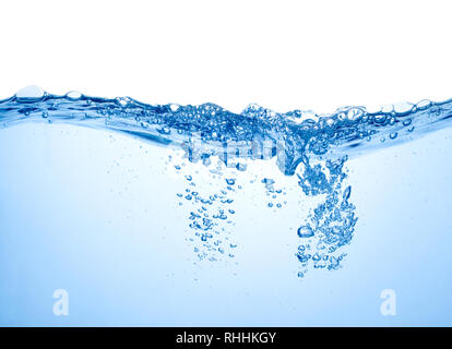 Water Surface Splash and bubbles . on white background Stock Photo - Alamy