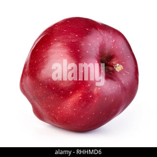 single ripe red apple isolated on white background Stock Photo