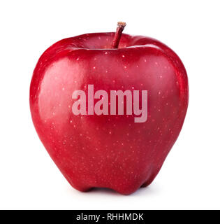 single ripe red apple isolated on white background Stock Photo