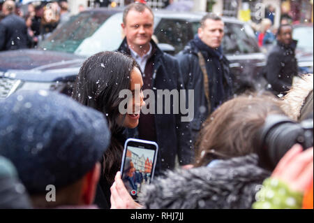 Bristol, UK. 1 February 2019. The Duke and Duchess of Sussex, Prince Harry and Meghan Markle visit Bristol for a day of engagements. Copyright: Benjamin Wareing Stock Photo